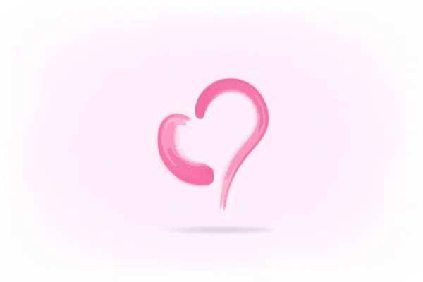 Valentines Love Heart Watercolor Logo Vector Image Design — Stock Vector