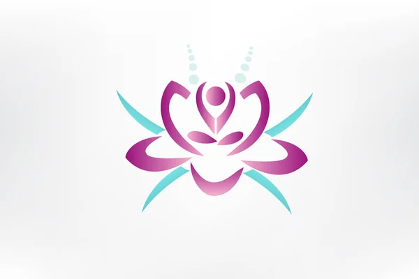 Lotus Blomma Yoga Ikonen Företaget Vektor Logotypdesign — Stock vektor