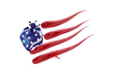 ABD bayrağı suluboya logo vektör tasarımı