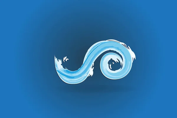 Wellen Wirbeln Aquarell Logo Vektor Bild Hintergrund — Stockvektor