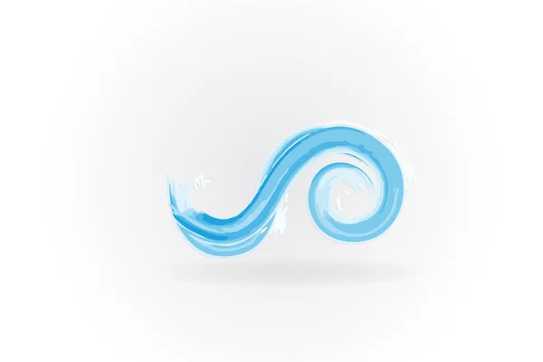 波の渦巻き模様の水彩ベクトルのロゴのアイコン — ストックベクタ
