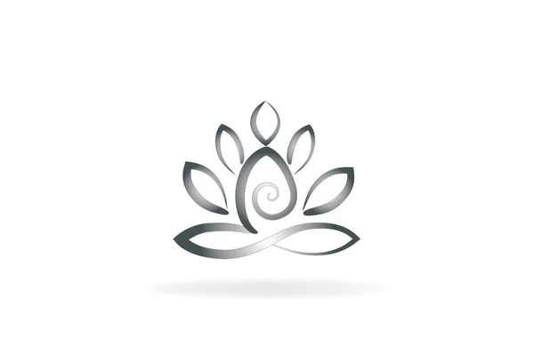 Logo Yoga Lotus Çiçek Vektör Görüntü Şablon — Stok Vektör