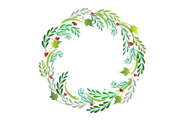 Christmas Wreath Greetings Card Vector Image — Stock Vector