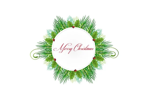 Christmas Wreath Card Vector Image Design — Stock Vector