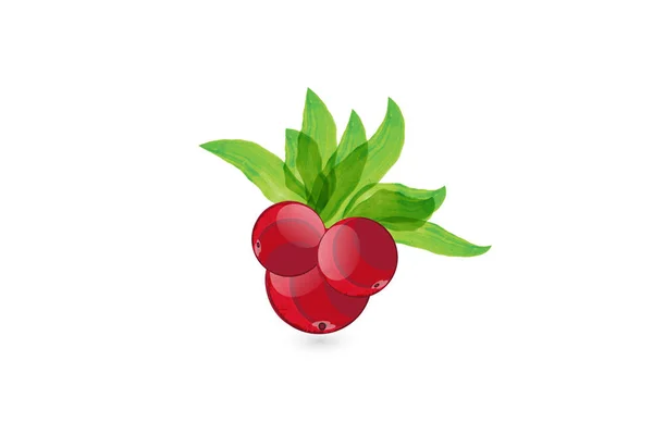 Cherry Akvarel Logo Vektorový Obrázek Designu — Stockový vektor