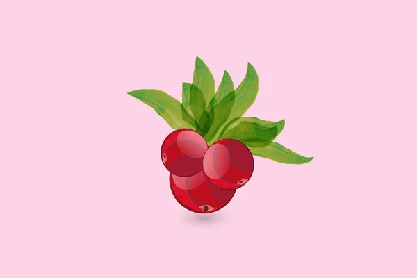 Cherry Vetor Logotipo Aquarela —  Vetores de Stock