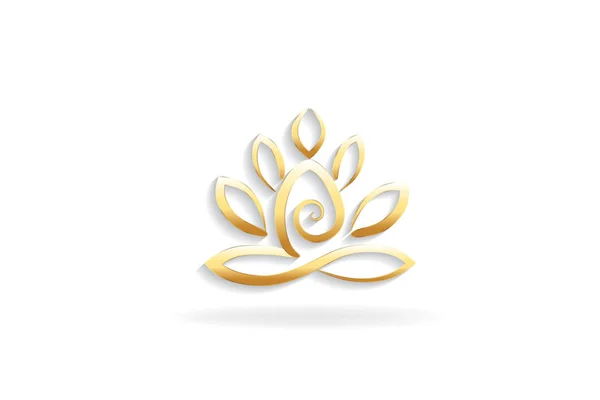 Lotus Flower Yoga Man Logo Symbol Image — Stock Vector