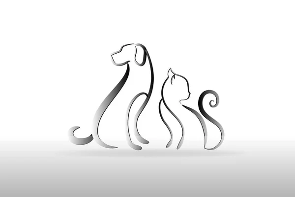 Εικόνα Διάνυσμα Λογότυπο Σκύλο Και Γάτα — Διανυσματικό Αρχείο