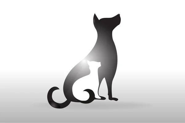 Dog Cat Logo Vector Card Image — Stock Vector