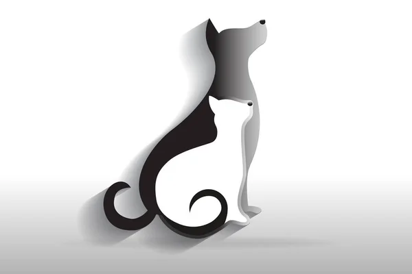 Logo Dog Cat — Stock Vector