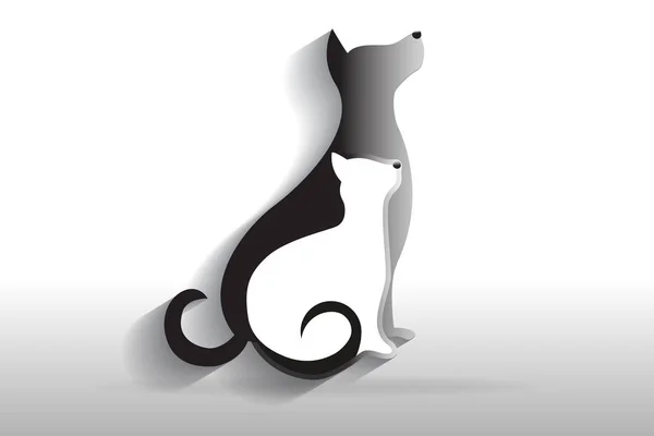 Logo Cane Gatto — Vettoriale Stock