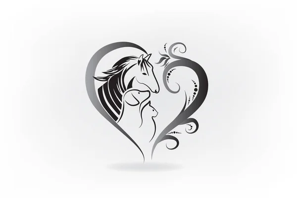 Logo Koně Psa Kočky Průkaz Vektorový Obrázek Šablona — Stockový vektor