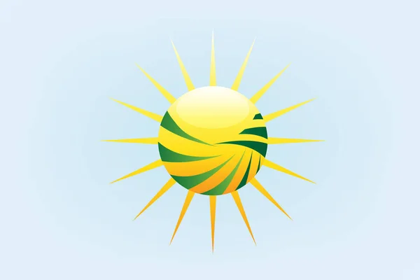 Sonnenstrahlen Landwirtschaft Konzept Symbol Logo Vektor Bild — Stockvektor