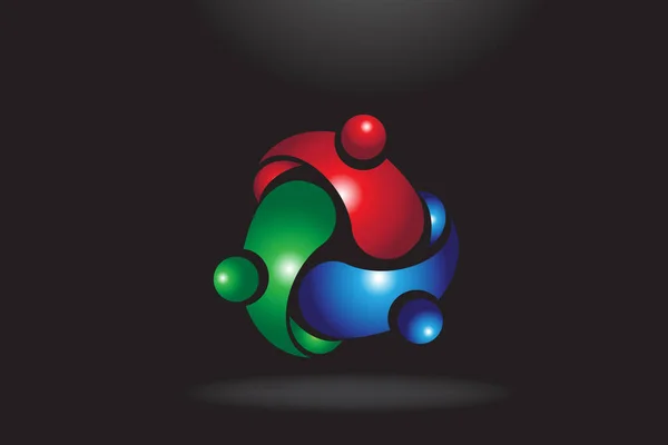 Praca Zespołowa Logo Przytulić Partnerów Przyjaźni Jedność Biznes Kolorowe Ludzie — Wektor stockowy