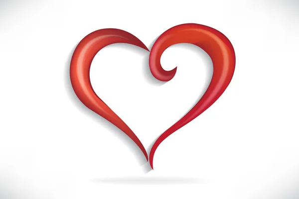 Heart Love Stylized Swirl Vector Logo — Stock Vector
