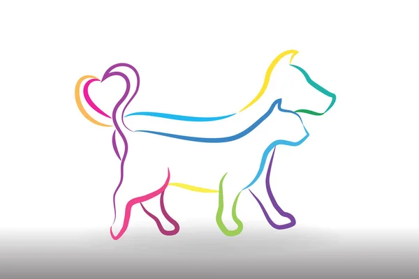 Logo Colorido Gato Perro Icono Imagen Vectorial — Vector de stock