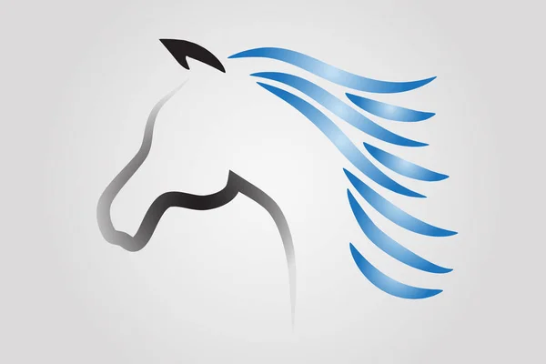 Logo Závodu Koně Hlavy Ikony Vektorový Obrázek Šablona — Stockový vektor