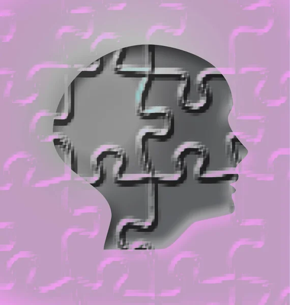 Femme Tête Puzzle Image Image — Photo