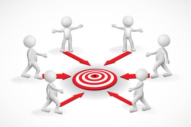 3D küçük insanlar logosunu görmeniz gerekir. Hedef kavramı