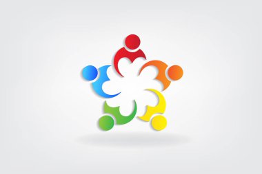 Logo çalışması seviyorum kalp insanlar simge vektör şablonu