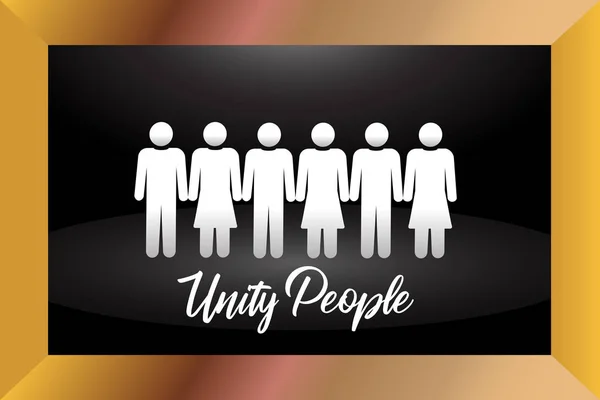 Piégé Groupe Personnes Concept Unité Logo Vectoriel — Image vectorielle