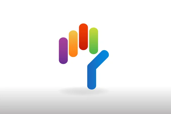 Logo Children Colorful Hand Vector Design — Stock Vector