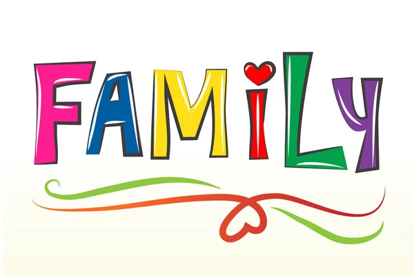 Image Vectorielle Signe Texte Familial — Image vectorielle