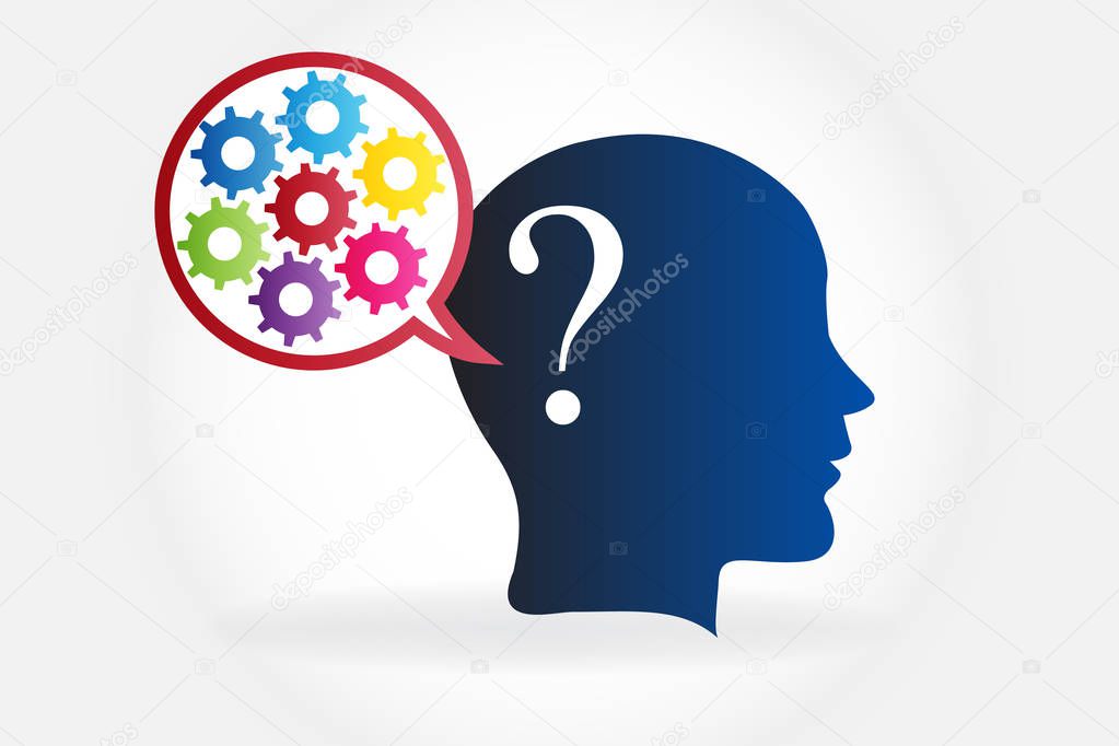 Intelligent brain thinking in solutions logo vector