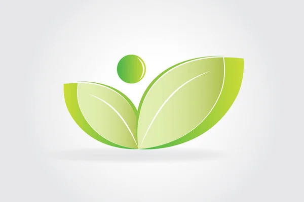 Logo Salud Naturaleza Hojas Símbolo Icono Vector Diseño Plantilla — Archivo Imágenes Vectoriales