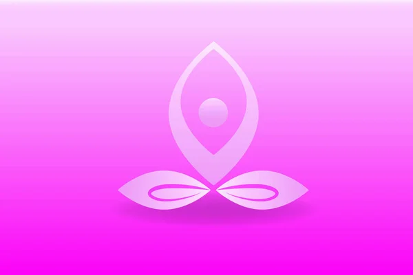 Logo Yoga Hombre Flor Vector Diseño Imagen — Vector de stock
