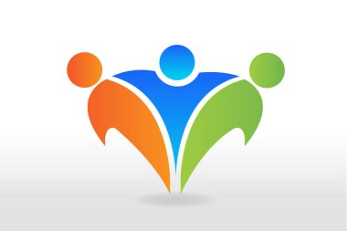 Logo başarılı dostluk insanlar tasarım vektör