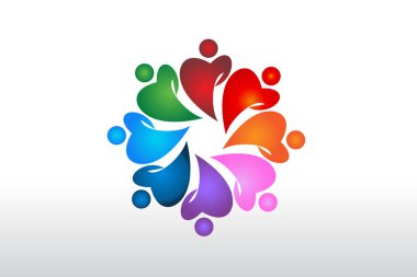 Logo çalışması iş sadaka seviyorum kalp şekli vektör görüntü tasarımı