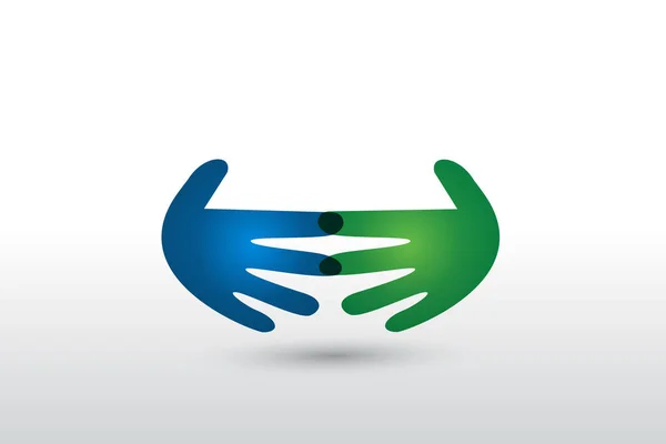 Wektor logo handshake ludzi biznesu — Wektor stockowy