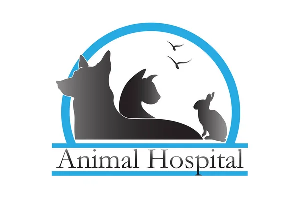 Logo animali attività veterinaria — Vettoriale Stock