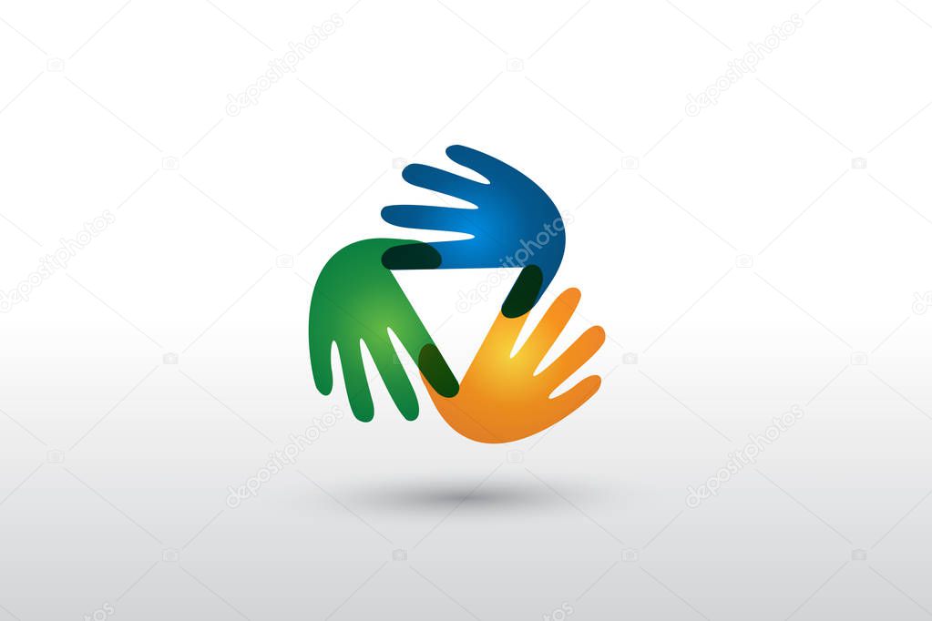 Logo handshake business people vector