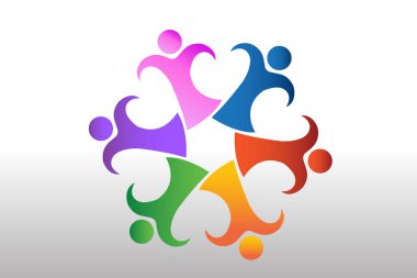 Logo çalışması iş birlik seviyorum vektör şekil 