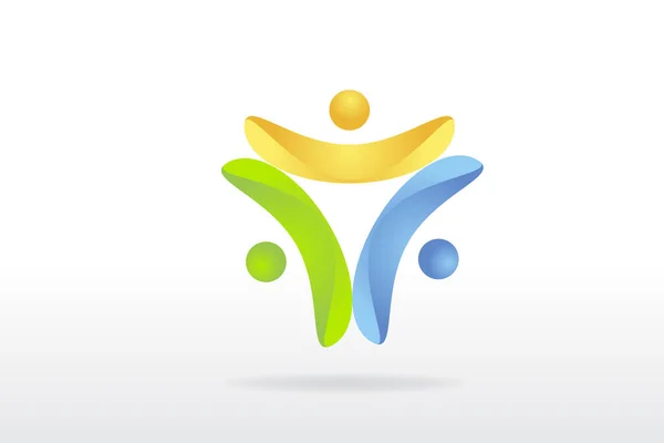 Logo travail d'équipe entreprises partenaires d'essai vecteur — Image vectorielle