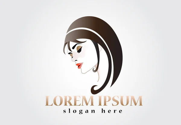 Logo face of pretty woman silhouette