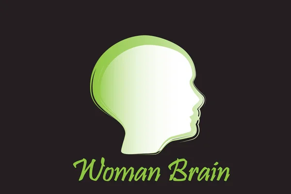 Logo cerebro mujer vector de imagen — Vector de stock