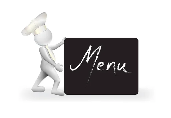 Chef with a menu sign logo — Stock Vector