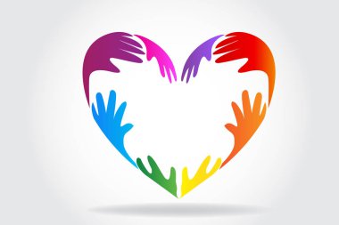 Eller bir kalp aşk logo yapma