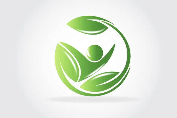 Salute Simbolo natura Logo — Vettoriale Stock