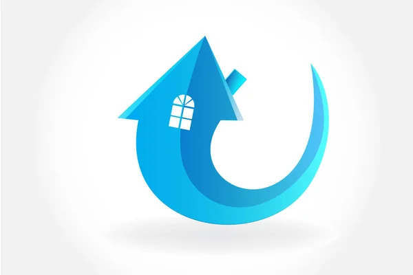 Logo huis pijl vorm symbool vector — Stockvector
