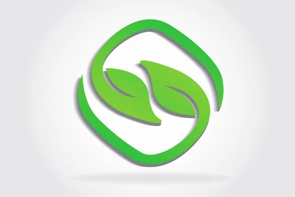 Logo sehat dan daun alam - Stok Vektor