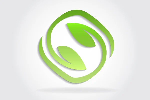 Logo foglie sane e natura — Vettoriale Stock