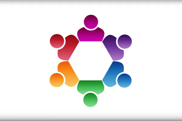 Логотип колективної роботи люди — стоковий вектор