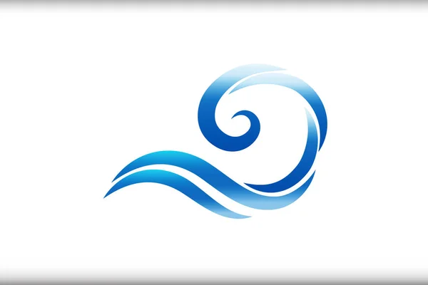 Logo de ondas espirales remolinadas — Vector de stock