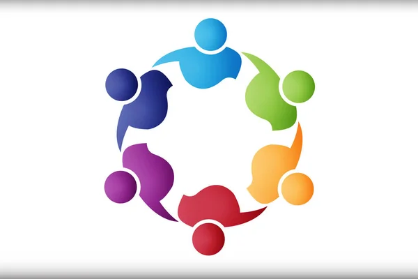 Logo personnes dans un câlin — Image vectorielle
