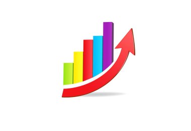 İş grafiği istatistik büyüme satış simgesi logo vektör resmi