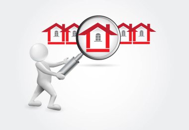 Bir ev arama -3d küçük insanlar